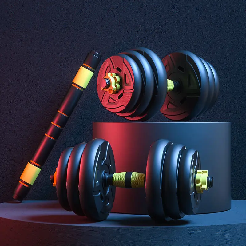 Ensemble d'haltères à haltères pour hommes, équipement de fitness à double usage pour l'entraînement musculaire des bras, garde des épaules détachable X ► Photo 3/6