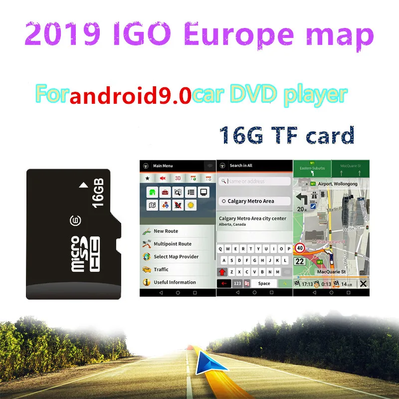 2019 автомобильный радиоприемник карта micro SD 16 ГБ для Android OS DVD-плеер новая Европы