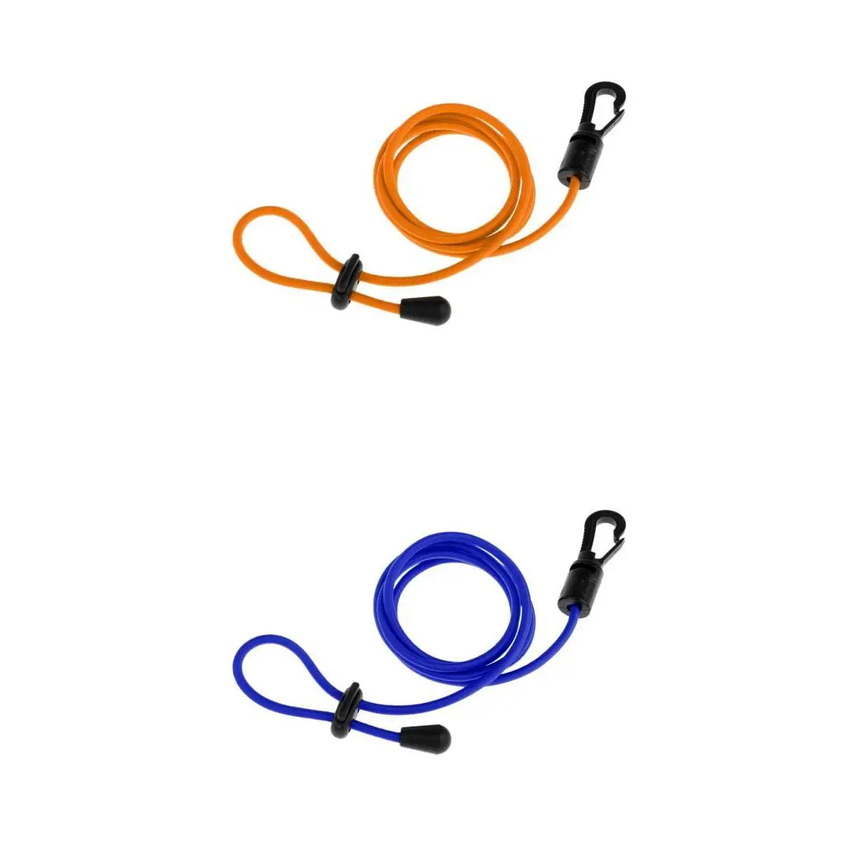 Pack of 2) 4mm 113cm Adjustable Elastic Safety Kayak Paddle / Fishing Rod Leash Clip Tie Tether Lanyard Accessories