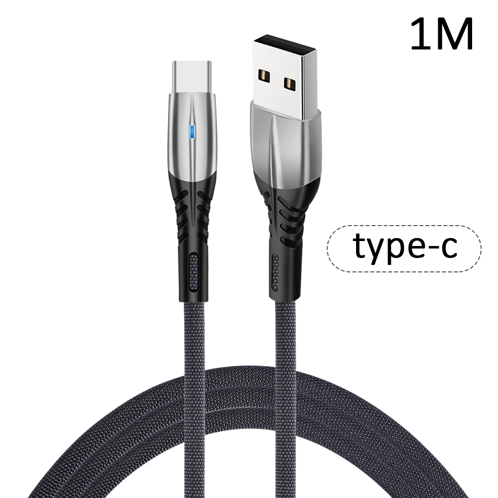 Кабель usb type-C для samsung Note 10 S9 Plus Xiaomi Redmi Note 7 8 Pro K20 3A Быстрая зарядка USB зарядное устройство кабель для мобильного телефона USB-C - Цвет: Silver