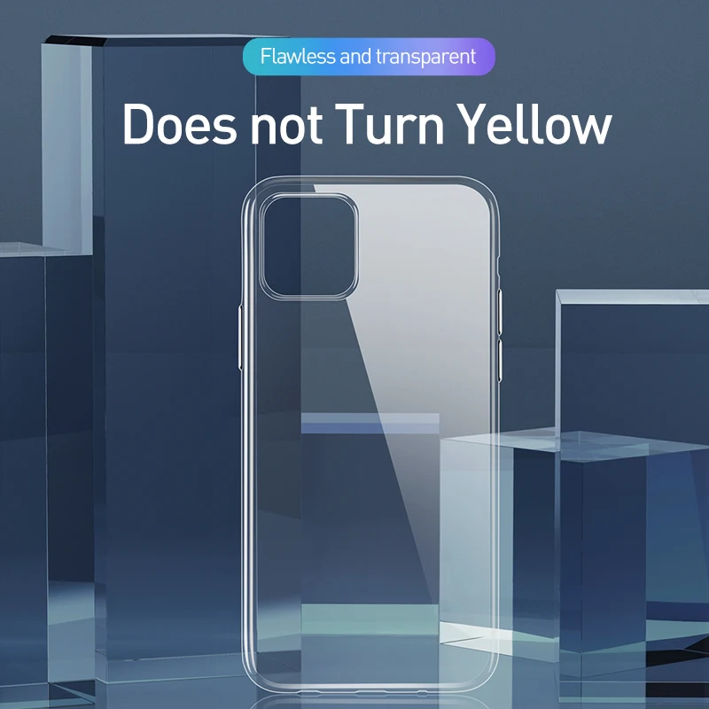 Прозрачный чехол Baseus для телефона iPhone 12 11 Pro XS Max Xr X Ультратонкий Мягкий