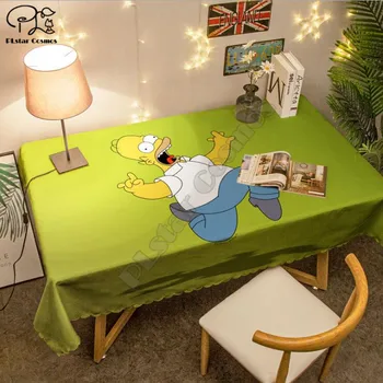 

Simpson pattern Tablecloth 3D printed Square/Rectangular Dust-proof Table Cover For Party Home Decor Covers