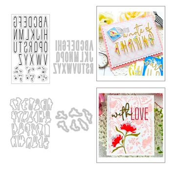 

2020 Hot Twenty Six Alphabet Word Letter Plant Flower Grass Leaf Stamps and Metal Cutting Dies Foil Scrapbooking For Card Making