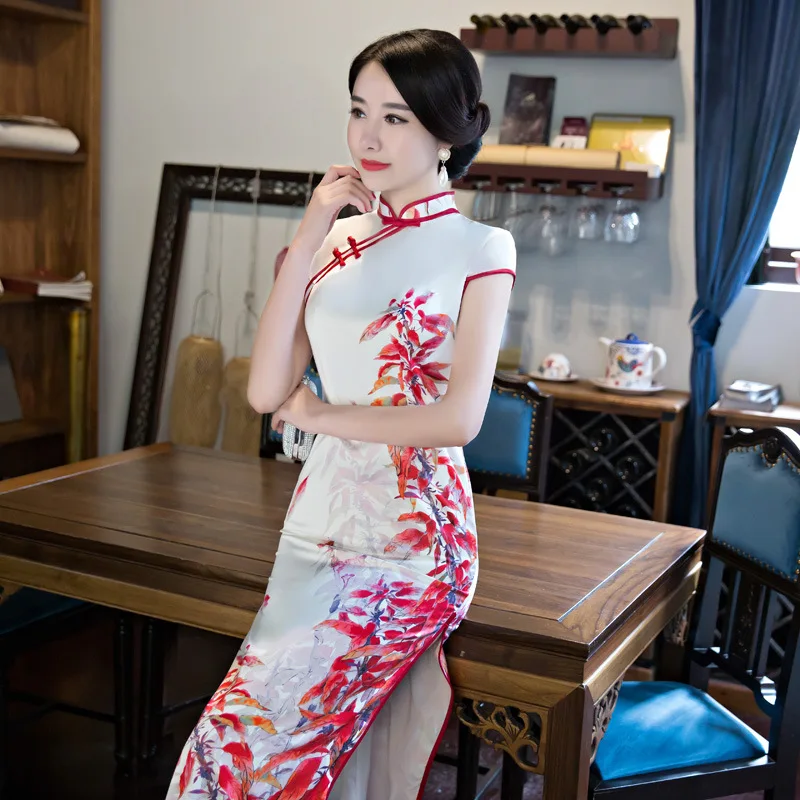 Новые Длинные Cheongsam сексуальное китайское традиционное платье Qipao Китайские Восточные платья Китай магазин одежды Чино