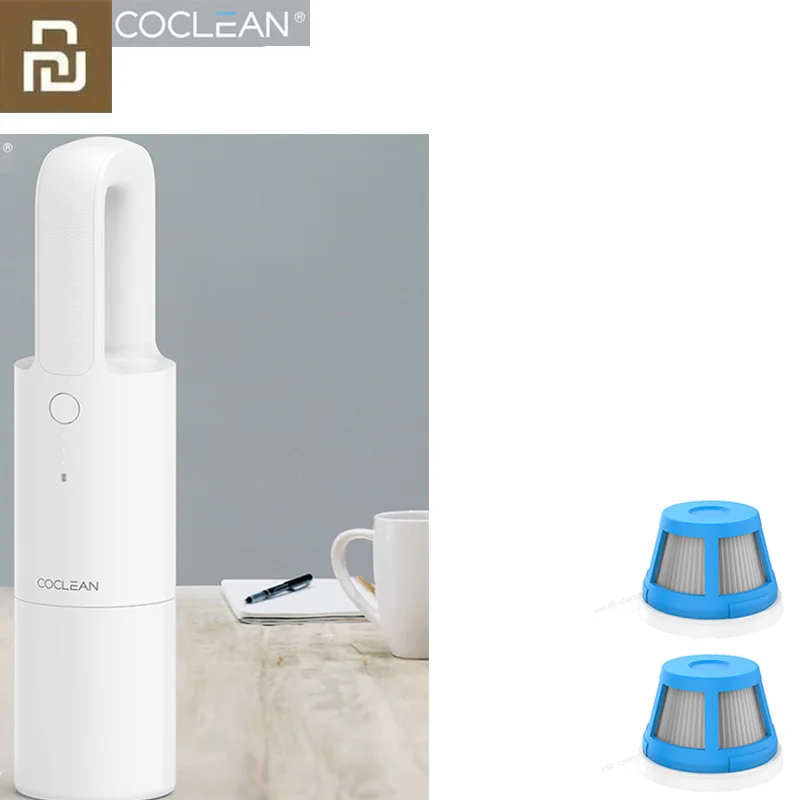 XIAOMI Mijia Cleanfly Coclean портативный автомобильный ручной пылесос для домашнего мини пылесборника с сильным всасыванием - Цвет: White add 2Filter