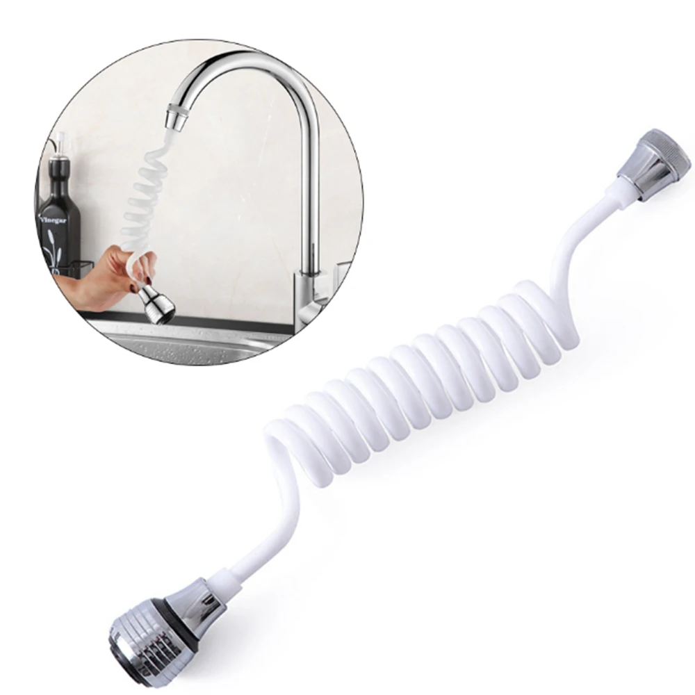 1 Pcs Kitchen Faucet Extender Long Hose Portable Telescopic Shower Nozzle Kitchen Sink Rotatable Sprayer