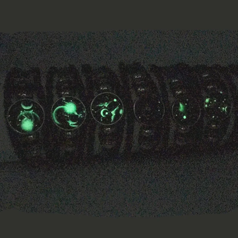 MixMax 12pcs/set 12 Constellations Luminous Handmade Leather Bracelets Snaps Bangles Jewelry Glow in the dark 3