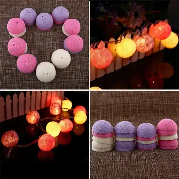 

Cotton Ball Lights LED String Light Pink+Blue+Yellow Ball 20LED Cotton Wedding Decors Festival Decoration Christmas