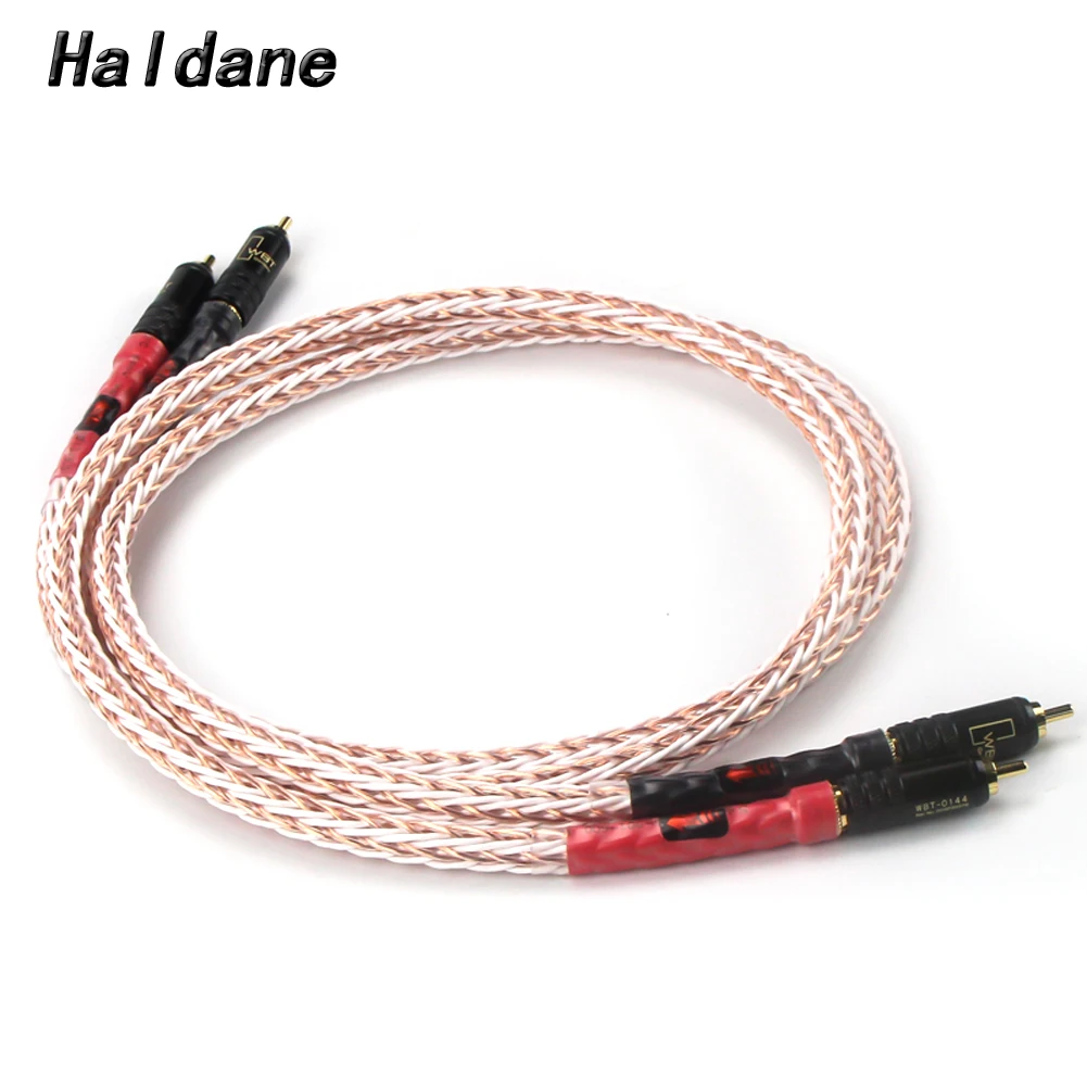 Haldane Pair HIFI Hi-End 16x16Cores Single Crystal Copper RCA Reference Interconnect Audio Cable with Gold Plated PLUG | Электроника