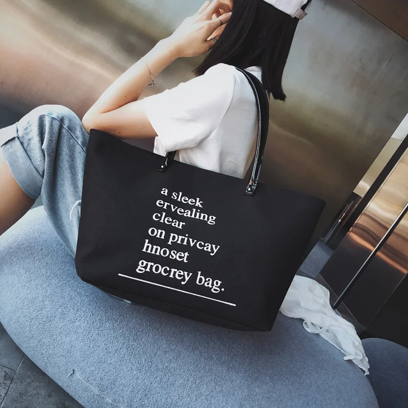 

JIULIN Letter Cartoon Canvas Handbag Bucket-Pouch Totes Cloth Shoulder-Bag Vintage Purse Small Female Girl