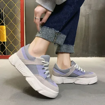 

2019 new Sneakers female Korean version of Sneakers Harajuku students wild leather new autumn casual shoes