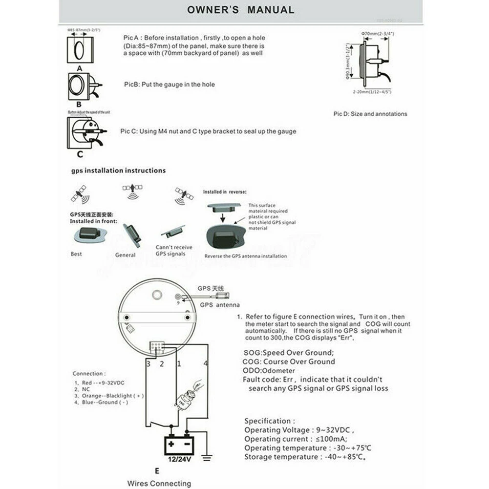 9-32V Universal Für Auto Lkw LCD Display Motorrad Mit Hintergrundbeleuchtung 130 km/h Wasserdichte