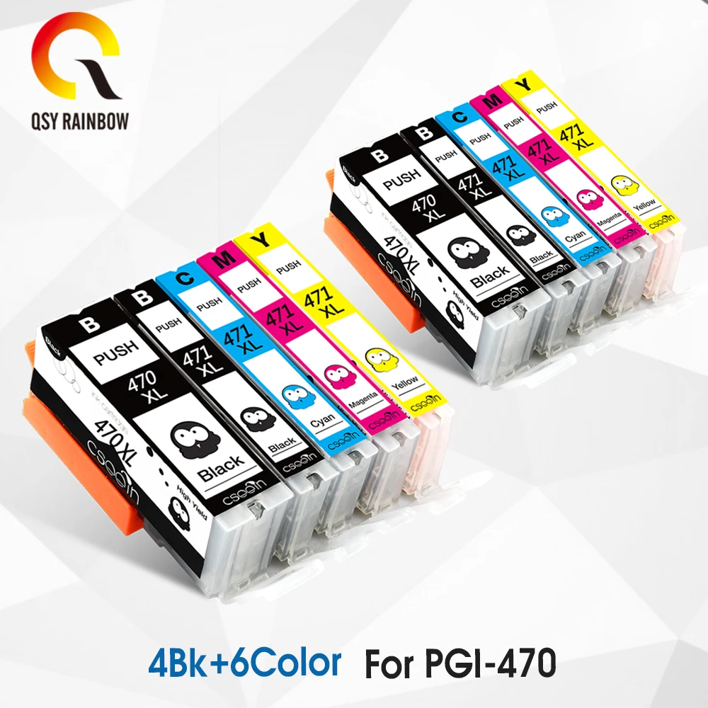 10 шт. цветной PGI 470 CLI 471 PGI-470 PGBK CLI-471 Совместимый картридж для принтера canon PIXMA MG7740