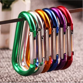 

50Pcs 100Pcs 6.5mm Aluminum Aolloy Carabiner Kattle Buckle Outdoor Camping Clmbing Keychain Bag Buckle Fishing Tool Hike Hock