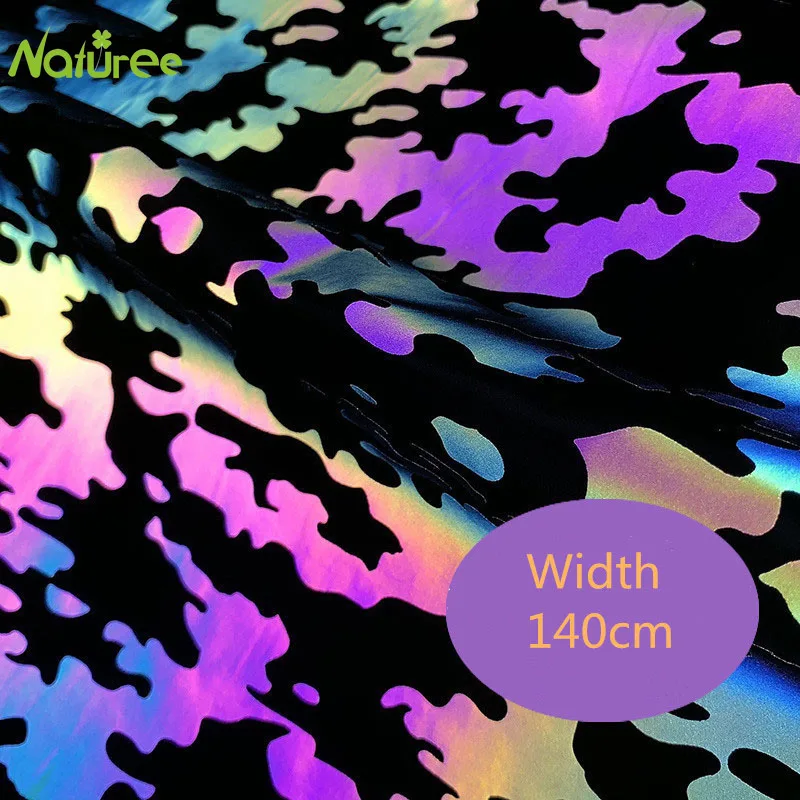 140 см Лазерная светоотражающая ткань по двору поверхность текстура дизайн ткань мягкие зеркальные костюмы DIY украшения Рождественская ткань