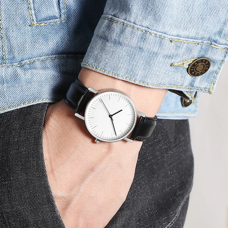 Addies Couple Watch 36mm White Dial Simple Style Quartz Watch Stainless Steel Milan Strap Daily Waterproof Business Watches