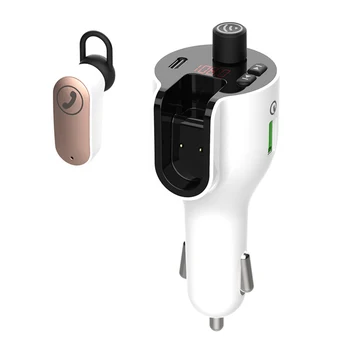

Car MP3 Player Bluetooth Car Kit FM Transmitter Modulator With Bluetooth 5.0 Headset Wireless Aux Audio Adapter QC 3.0 USB Charg