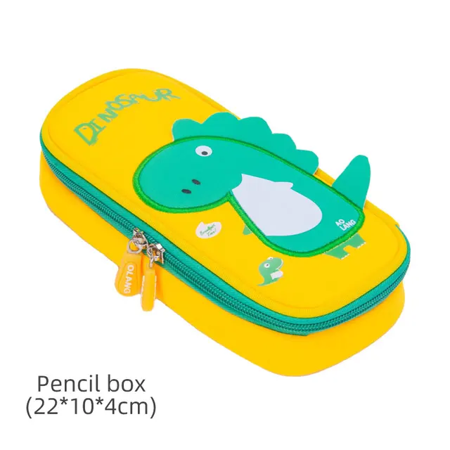 GREATOP New Children School Bags 3D Dinosaur Cartoon Kids Bag Cute Toddler School Boys Backpack Kindergarten Mochila Infantil Pencilbox-yellow