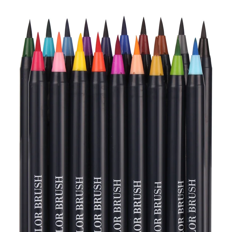 Billig 20 farben Premium Malerei Weichen Pinsel Pen Set Aquarell Marker Stift Wirkung Beste Für Färbung Bücher Manga Comic Kalligraphie