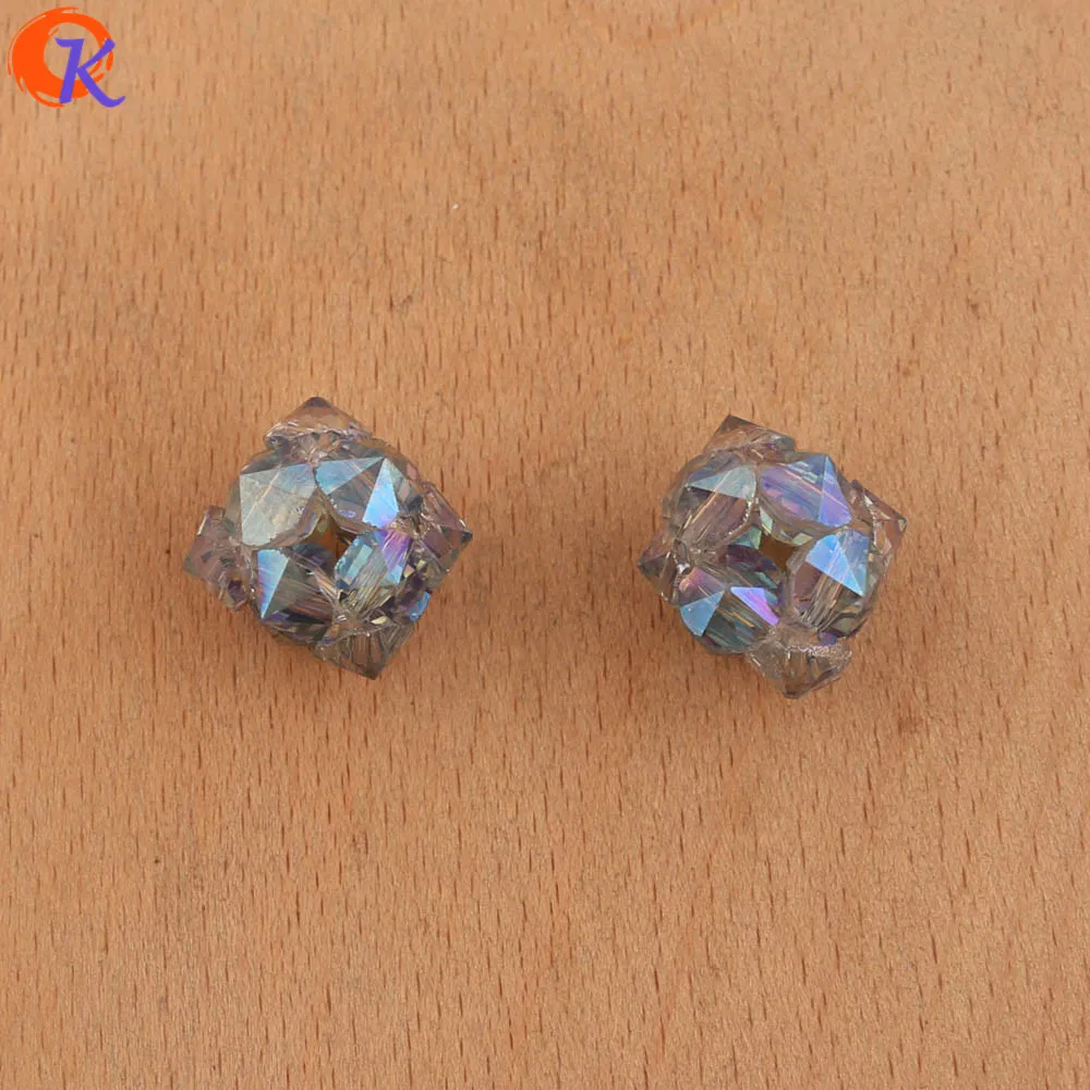 AB Blue Сердечный Дизайн 50 шт 12*12 мм ювелирные аксессуары/Подвески со стразами/ручная работа/Сделай сам/декоративные украшения/серьги - Цвет: AB Blue