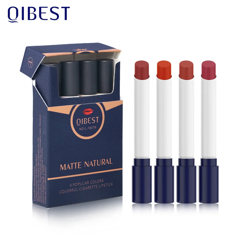 Qibest 4 Colors Cigarette Lipstick Set Smoke Tube Lipstick Makeup Velvet Matte Long Lasting Lips Nude Rouge Lip Batom Waterproof Qibest 4 Colors Cigarette Lipstick Set Smoke Tube Lipstick Makeup Velvet Matte Long Lasting Lips Nude Rouge Lip Batom Waterproof