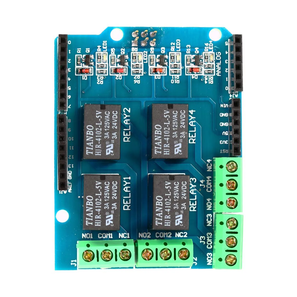 Четырехканальный релейный экран 5 В 4 канальный Релейный модуль для Arduino TE315|Реле| |
