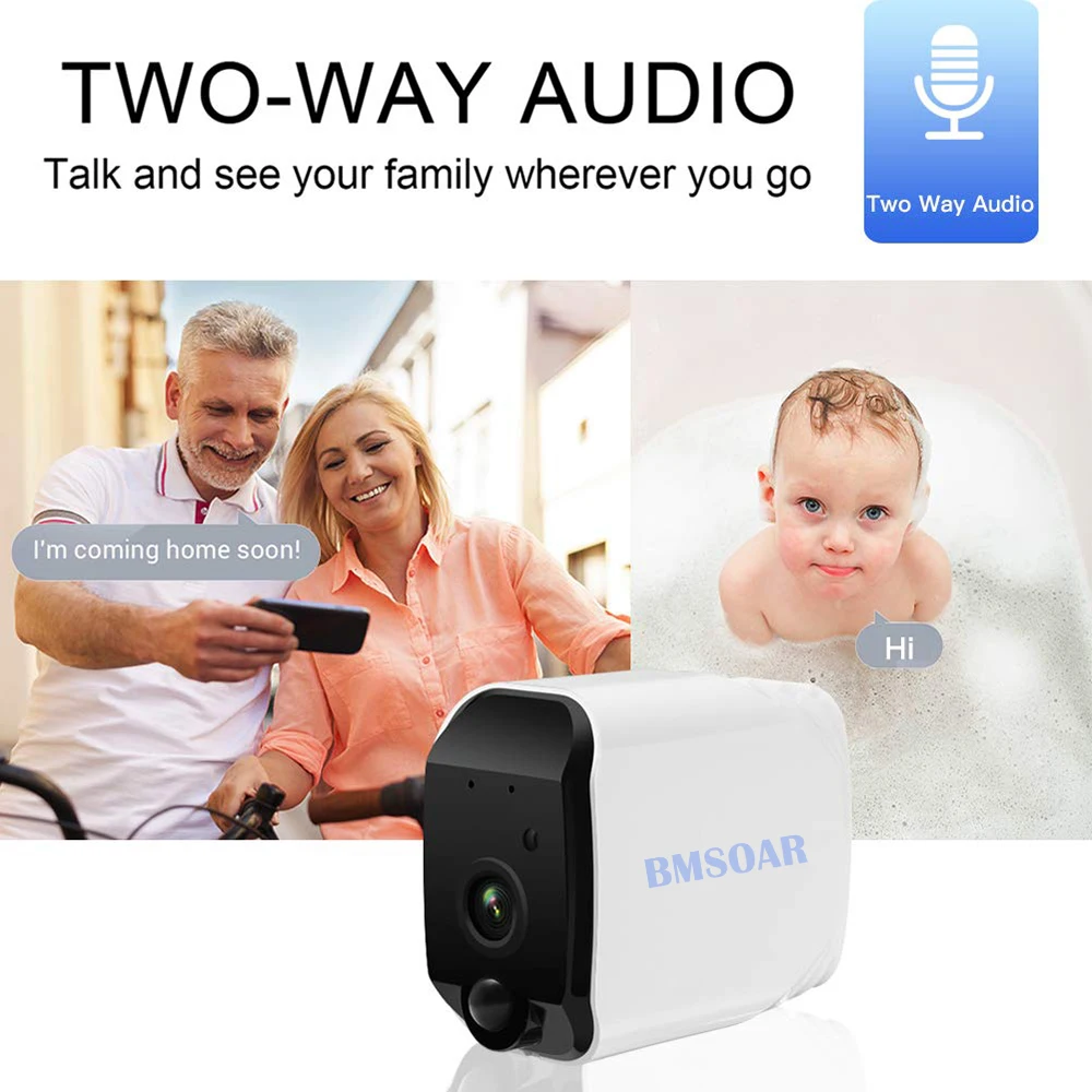 Беспроводная wifi ip-камера 1080P Встроенная перезаряжаемая батарея обеспечение безопасности в помещении наружное наблюдение 2MP PIR Обнаружение движения приложение