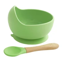25 Colors High Quality Children's Tableware Feeding Solid Food Bowl Spoon Set Of Dishes Plates For Food Baby Stuff 2