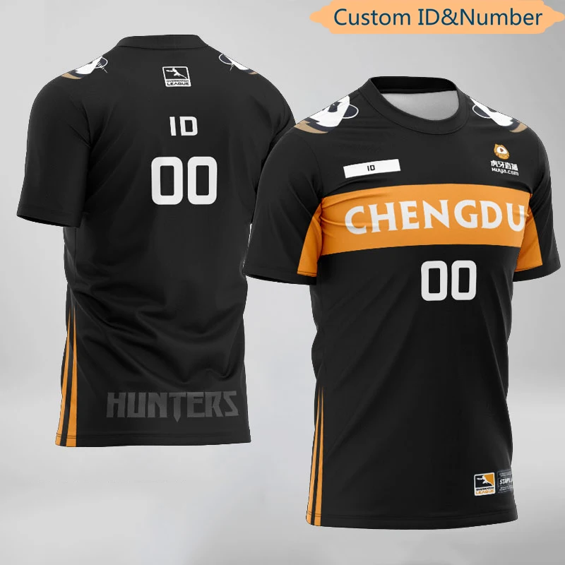 

E-sports Player Uniform Jersey Chengdu Hunter Team T Shirt Custom ID Fans Game T-Shirt Customize Name Tees Shirt For Men WoMen