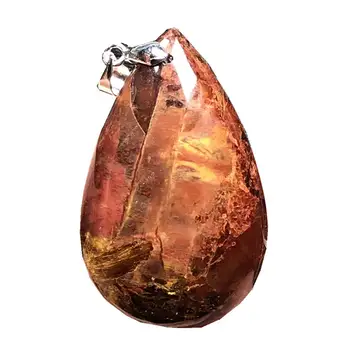 

Natural Yellow Red Pietersite Pendant Jewelry For Woman Man Water Drop Crystal Silver 35x19x4mm Beads Namibia Energy Stone AAAAA