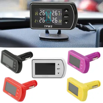 

Hot! 4 Colors Tire Pressure Monitor System + 4 External Sensors LCD Display GT02-T02 New And High Quality