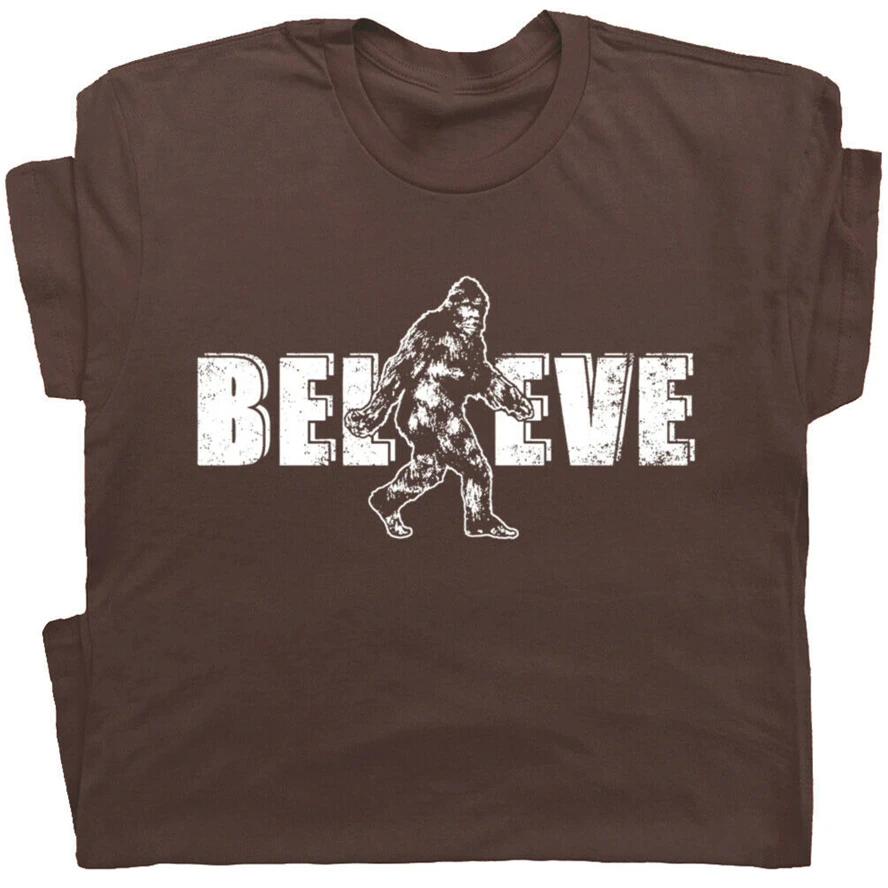 Футболка Bigfoot с надписью Believe Funny Sasquatch Graphic Tee криптозология Hide And Seek футболка