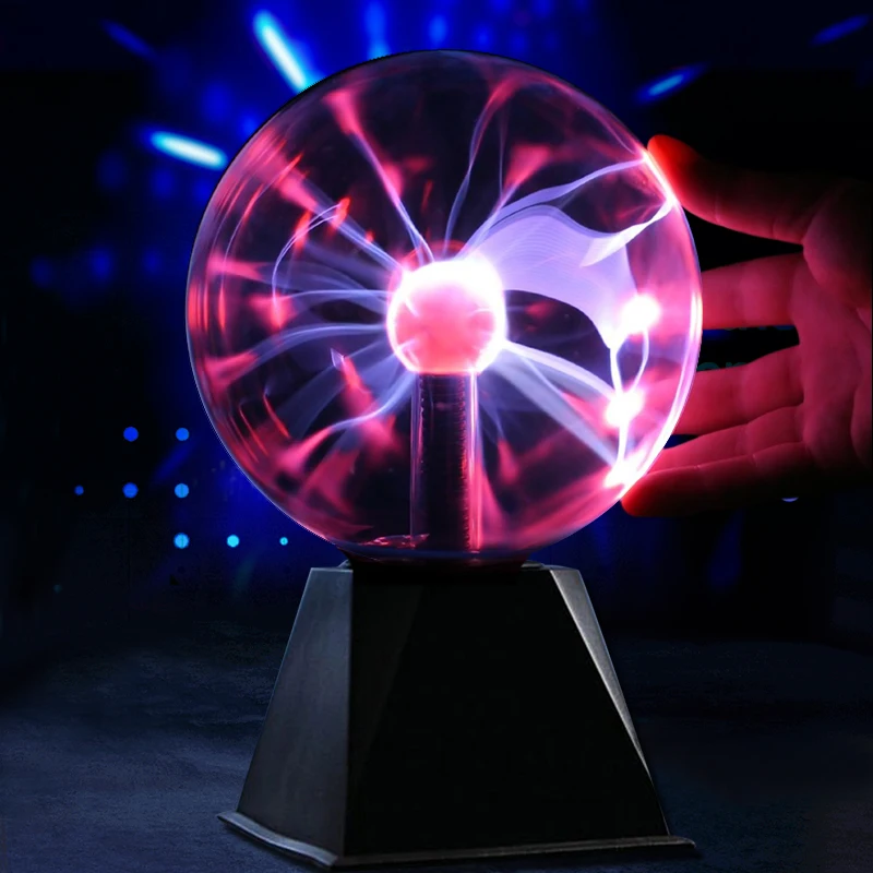 Nouveauté boule de Plasma magique lumière 220V LED veilleuse 4/5/6 pouces boule de Plasma lampe tactile noël veilleuse enfants décor cadeau