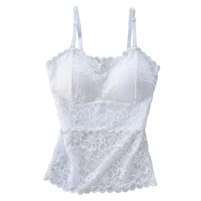 Белый Сексуальный кружевной джемпер трубка Bralette слинг длинное Для женщин камзол сексуальное женское белье нижнее бельё для девочек - Цвет: Белый
