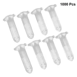Tubes à centrifugeuse avec échelle, lot de 1000 pièces, Base ronde, réservoir d'échantillon, capacité de 2ml, blanc 