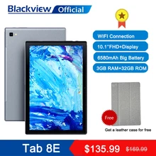 Blackview tab 8e 10.1 Polegada android 10 wifi tablet pc 3gb ram 32gb rom 13mp câmera traseira 6580mah bateria octa núcleo alto-falantes duplos