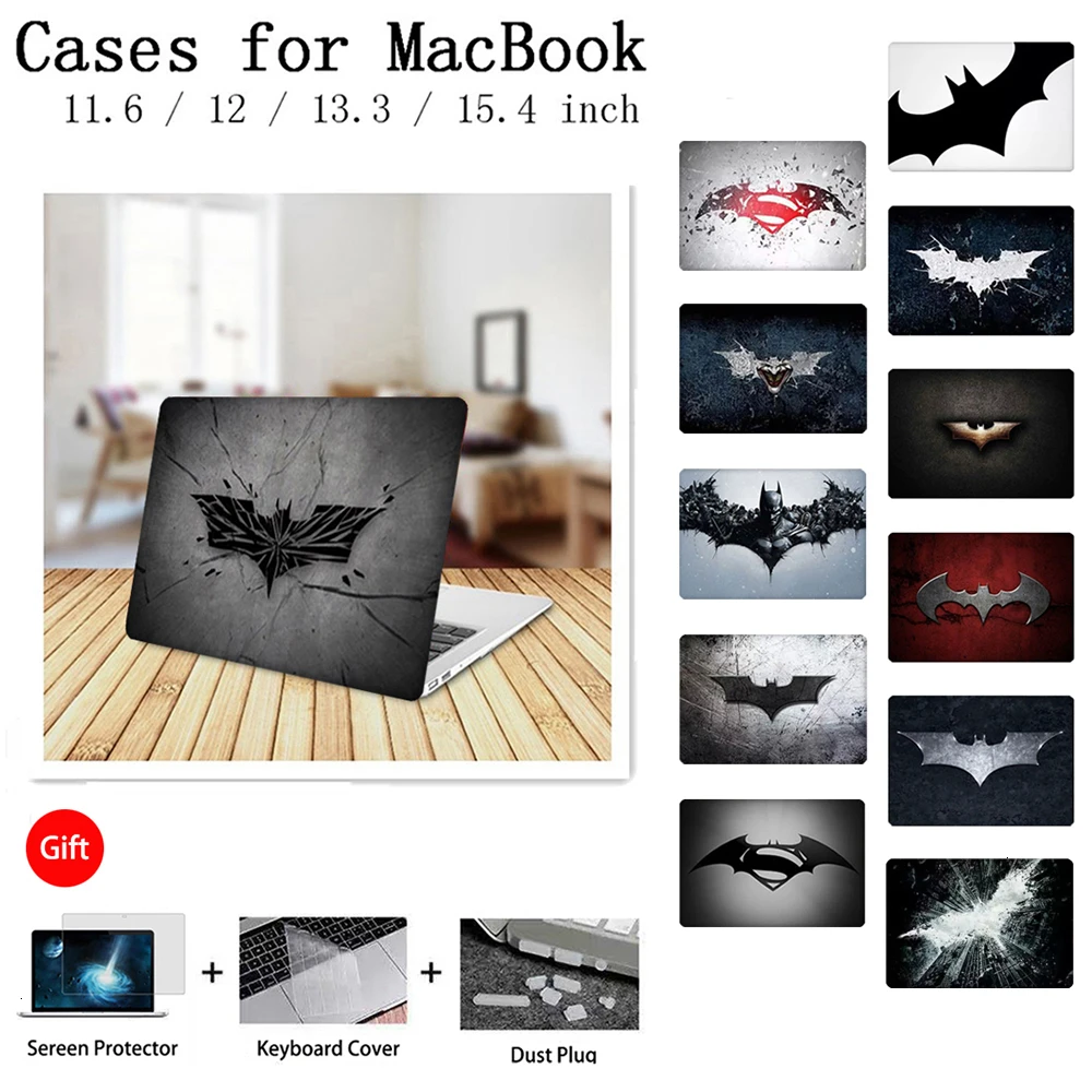 

New Bat badge For MacBook Case Laptop Notebook Sleeve Cover For MacBook Retina Air Pro 11 12 13 15 13.3 15.4 Inch Torba A2159