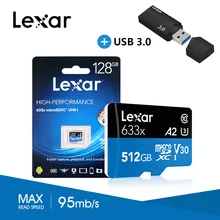 Lexar 633x sd-карта карта памяти 64 Гб 128 ГБ 256 ГБ SDXC класс 10 Флэш-карта