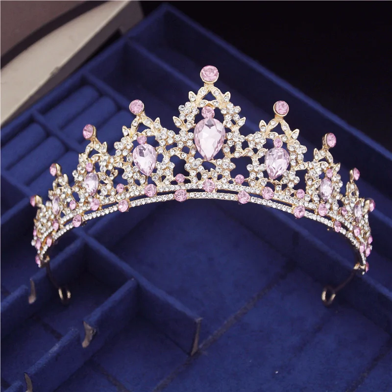 Tiaras de cristal de diamantes de imitación de lujo, diadema de princesa, corona de Boda nupcial, joyería para el cabello, diadema azul, adornos para cabeza de baile para fiesta, novedad|Joyería para