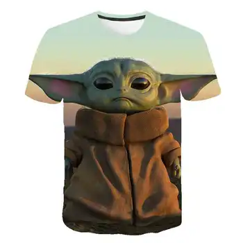 

3D Baby boys Yoda T Shirt kids Mandalorian Star Wars T-shirt Funny Cartoon Anime boys clothes teenage child camisetas Tees Male
