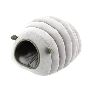 

Cute Pet Cat House Dog Bed Caterpillar Kennel Hamster Cotton Soft Bed Puppy Cave Warm Sleeping Bed Winter Closed Pet Nest