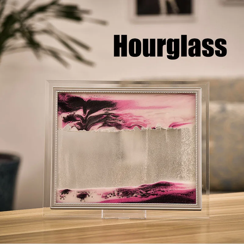 

3D Dynamic Flowing Grit Sand Painting Transparent Glass Frame Drawing Landscape S7 #5
