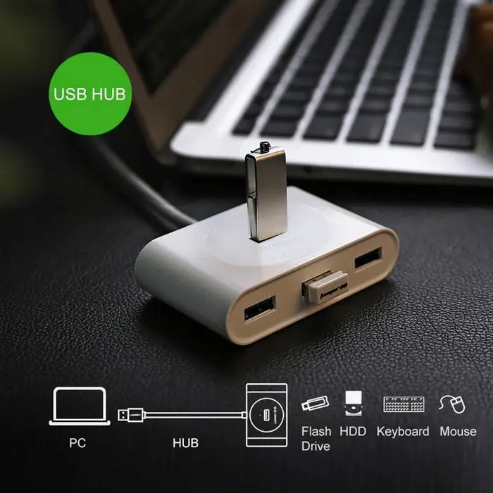 USB 3,0 Суперскоростной концентратор 4 порта очень легкий и компактный дизайн USB hub-разветвитель концентратор данных адаптер с Micro USB