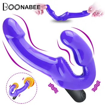 China Manufacturer  Dildo Vibrator for Couples Strapon Dildos for Lesiban Wireless Remote Control Double-heads Vibrator Adult Sex Toys Strapless Dildo Vibrator for Couples Strapon Dildos for Lesiban Wireless Remote Control Double heads Vibrator Adult