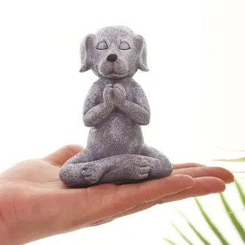 

Meditation Yoga Dog Statue Collectable Exquisite Small Statues Home Office Desk Decoration Ornament Toy Gift