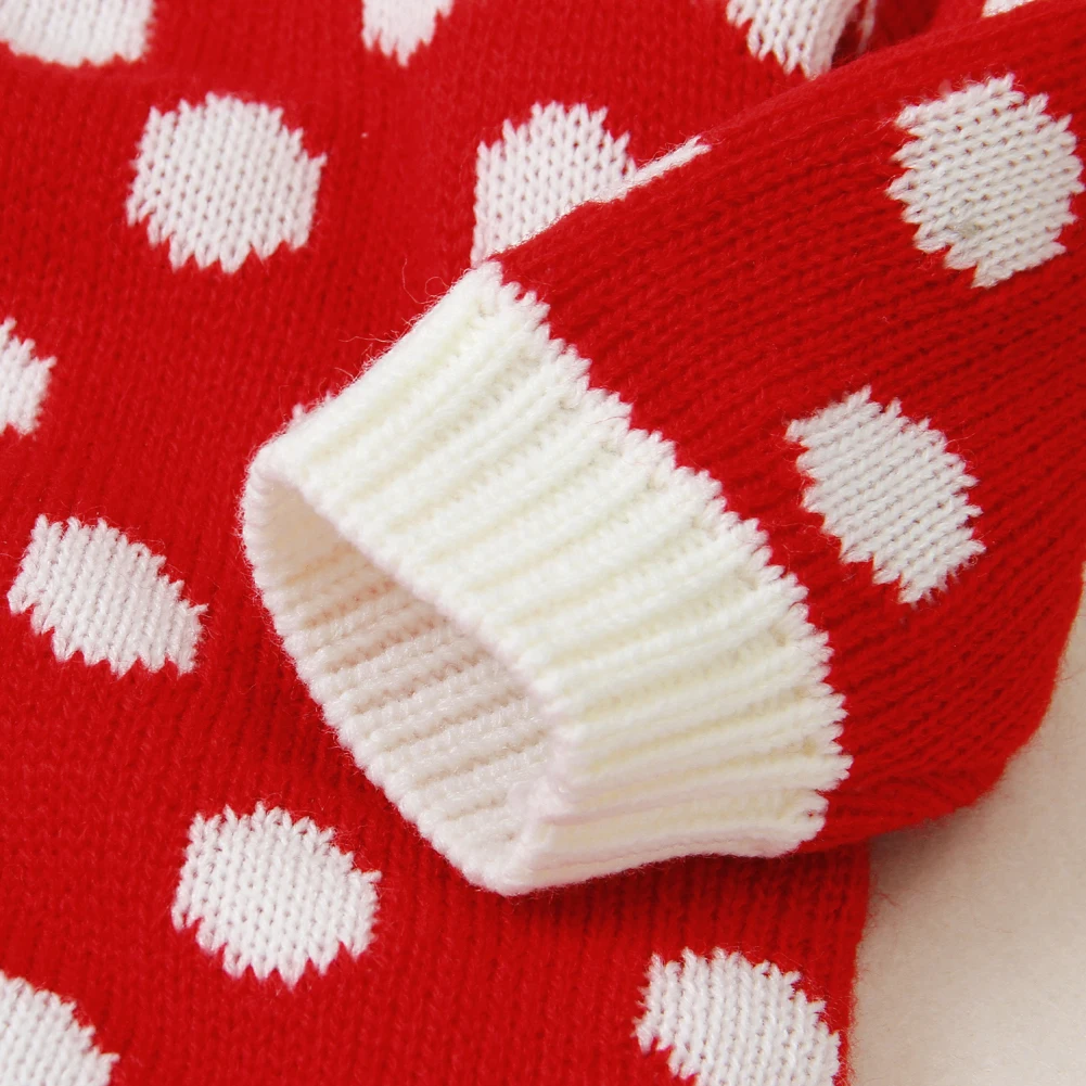 Toddler Romper Newborn Baby Girl Clothes Knitted Sweater Polkal Dots Long Sleeve Romper Jumpsuit Outfits 6 Colours