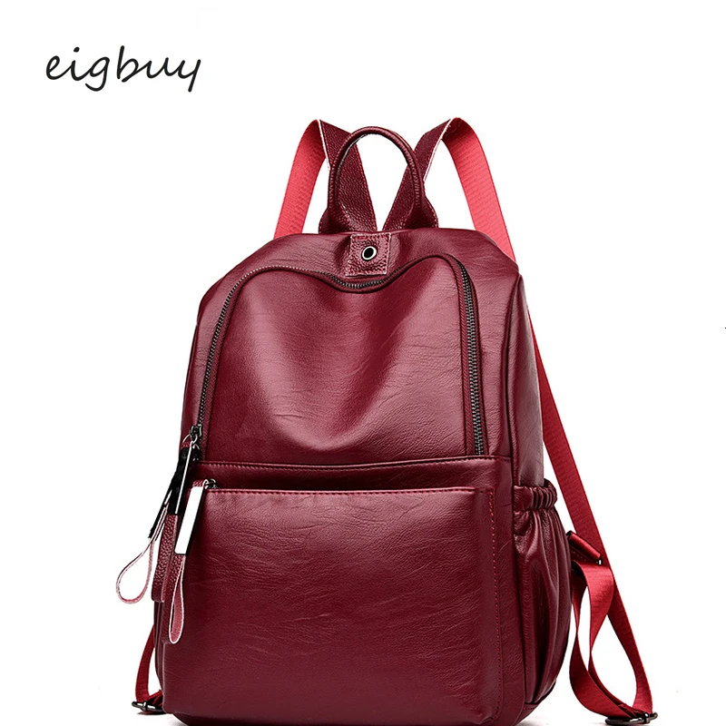 

Women Girl Travel Backpack Small Backpack Hot Solid Zipper Solid Pu Black Retro School Bags For Teenagers Mochila Schoolbag