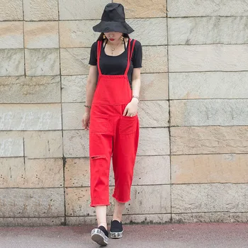 

Fashion Women Denim Romper Jumpsuit Casual Jean Overalls Ankle - Length Pants One Piece Romper For Women