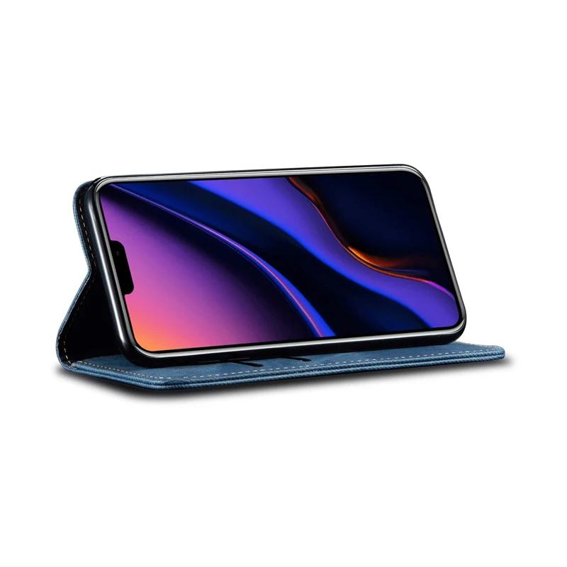 Для iPhone 11 Pro джинсовый флип-чехол iPhone 11 Ретро кошелек Подставка чехол для телефона Магнитный умный чехол для Apple iPhone11 Pro Max