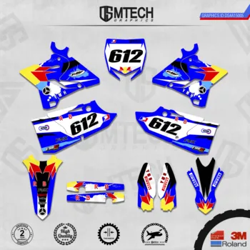 

DSMTECH Customized Team Graphics Backgrounds Decals 3M Custom Stickers For YZ125-250 Two Stroke 2015-2019 005